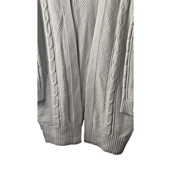 GAP Cardigan Sweater Cream Chunky Cable Knit Open Front Cotton Blend XS - Picture 2 of 6